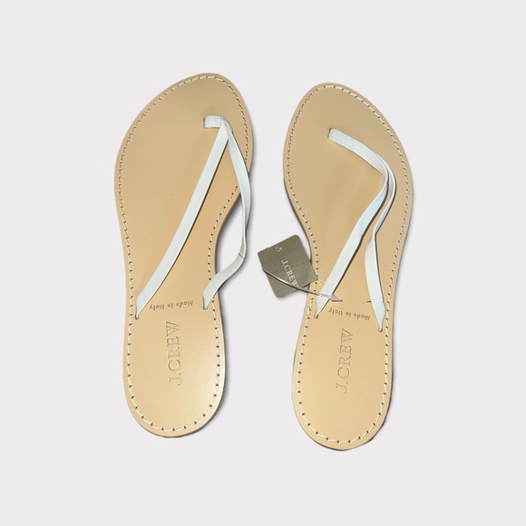 NWT J.Crew Leather Capri Sandals in White